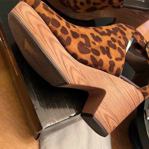 New Pierre Dumas Leopard Print Ankle Boots - Picture 3 of 4